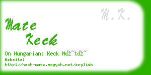 mate keck business card